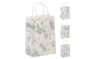 Сумка крафт 15*21 "Мрамор" тисн.фольгой 120г/м² ассорти 232228