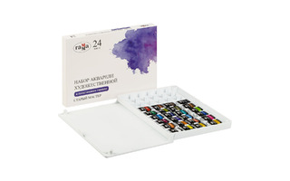 Краски худ акв 24 цв "Старый мастер" 200622_2224 кюветы пластик пенал Гамма