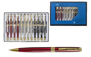 Ручка подарочная "Basir" синяя поворотный механизм, корпус металл. ассорти МС-5799