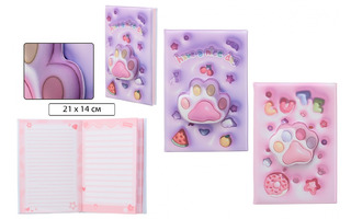 Блокнот "Сквиш.Лапка" 17*21см дутая обл ПВХ цв.блок 80л линия МС-7711 Басир