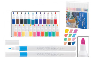 Набор маркеров акриловых  24шт "Basir" 2/4мм НТ-34-24