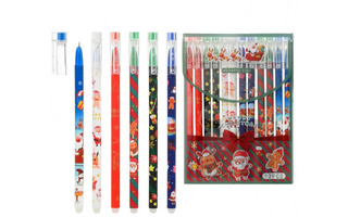 Ручка пиши-стирай гелевая "Basir.Новогодняя" синяя 0,5мм МС-1887