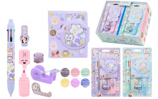 Набор  "Basir.Лапки" (блокнот+ручка 8цв.+текстовыделитель+клейкая лента декор.) МС-7633