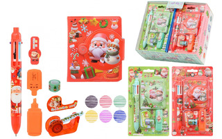 Набор  "Basir.Новогодний" (блокнот+ручка 6цв.+текстовыделитель+клейкая лента декор.) МС-7636