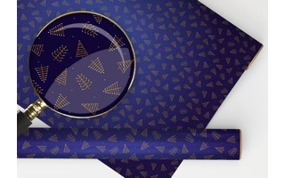 Бумага упаковочная новогодняя "Золотые елочки" 67*97см  15.25.02509