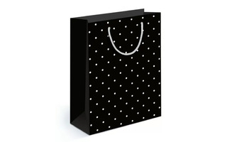 Сумка ламинированная 14*18 "Горох" на черном код 477 15.11.02480