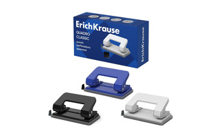 Дырокол  10л "ErichKrause.Quadro Classic" металл с линейкой 4560