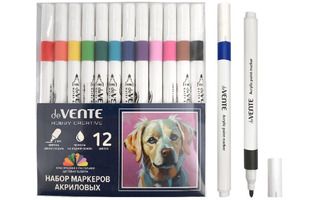 Набор маркеров акриловых 12шт "deVente.HOBBY CREATIVE.Classic&Pastel" 2мм 5044500