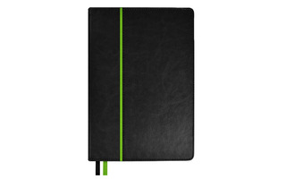 Ежедневник А5  160л "Escalada" черный/салатовый н/датир кожзам тв.пер 70625