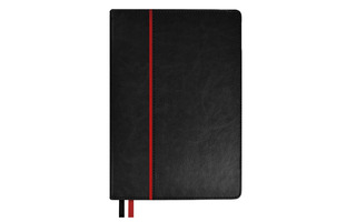 Ежедневник А5  160л "Escalada" черный/красный н/датир кожзам тв.пер 70624