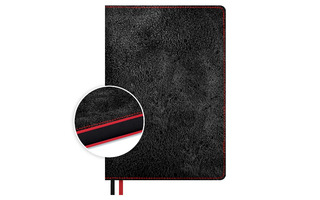 Ежедневник А5  192л "Escalada" черный/красный кожзам п/датир 70630