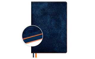 Ежедневник А5  192л "Escalada" синий/оранжевый кожзам п/датир 70632