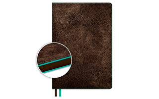 Ежедневник А5  192л "Escalada" коричневый/бирюзовый кожзам п/датир 70631