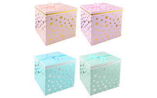 Коробка подарочная "Звезды" квадрат 30*30*30см сборная ассорти 242518 Кокос