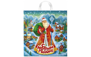 Пакет 40*42 "НГ.Село Морозово" 45мкм с петл.ручкой (цена за уп 25шт) ПТЛ62913()Цена 1шт15,64