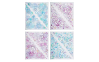 Наклейки новогодние "Уголки" серебро глиттер ассорти 30*42см 336-375