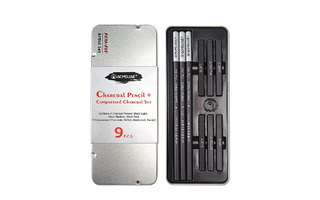 Набор карандашей угольных "ACMELIAE" в металлич. футляре 9 предметов C0009