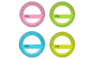 Транспортир  10 см 360° NEON ассорти Стамм ТР41