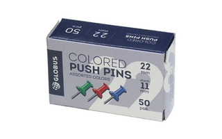 Кнопки-гвоздики  50шт "Глобус" цветные КС-50Ц