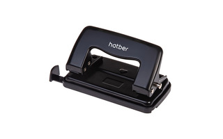 Дырокол  12л "Hatber.Record" металл с линейкой черный DP_092223