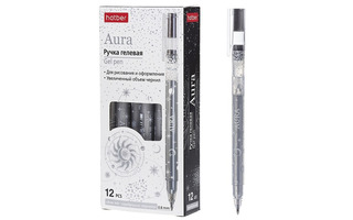 Ручка гелевая "Hatber.Aura/Аура" серебряная 0,8мм GP_091118
