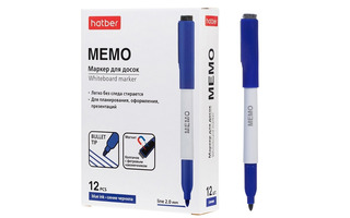 Маркер "Hatber.Мемо" с магнитом и стирателем для белых досок 2мм синий WB_088767