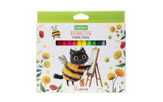 Фломастеры 18цв "ЖЖ-МЯУ" FP_093495 Hatber