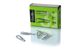 Скрепки 31мм 100шт Globus оцинкованные треугольные С31-100Ц 323674