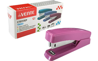 Степлер №10 12л "deVente.Trend" пластик брусничный 4142507