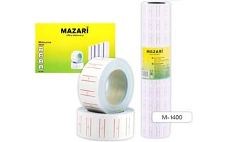 Лента - ценник  21*12  400 шт белые Mazari M-1400 (для этикет пистолета)