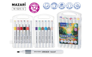 Набор маркеров акриловых  12шт "Mazari.LORENZO" 2мм M-15215-12