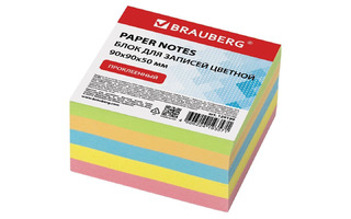 Блок для записи "Brauberg" 9*9*5см цветной проклеенный 129199