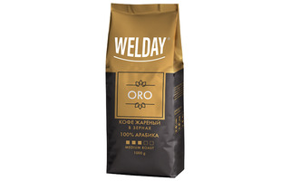 Кофе натуральный жареный в зернах WELDAY "ORO.Арабика" Бразилия 1кг 622410 (под заказ)