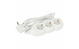 Удлинитель сетевой SONNEN U-131G 3 розетки, c заземлением 10 А 1,8 м белый 511431 (под заказ)