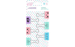 Зажим канц  32мм "deVente.100% Cute" 4131201 (ЦЕНА ЗА НАБОР)