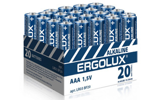 Батарейка Ergolux LR 03 BP20 20Box алкалиновая 14674