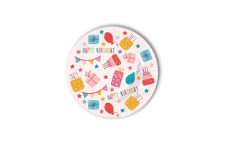Тарелки "С днем рождения" бумажные d18см (6шт в уп) ТМ-2122