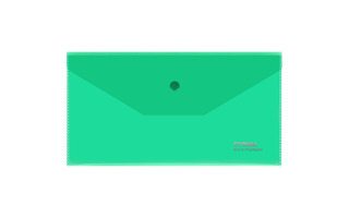 Папка с кнопкой С6 "СТАММ" 120*223 мм прозрачная зеленая 180мкм ММ-31077