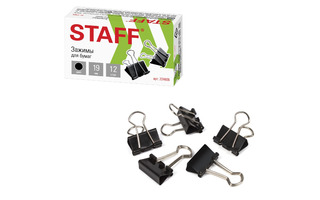 Зажим канц  19мм "STAFF.Everyday" черные 224606