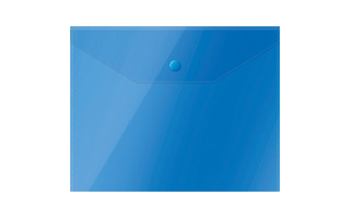 Папка с кнопкой А5 "СТАММ" 190*240 мм прозрачная синяя 150мкм ММ-31906