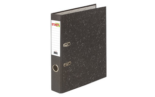 Папка-регистратор 50мм "Staff.Basic" мрамор черная 227184
