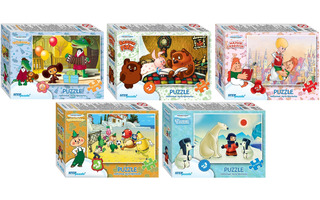 Пазлы Степ   54эл "Мультгерои - 1(Чебурашка, Карлсон, Винни Пух, Умка" ассорти 71195