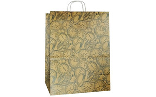 Пакет подарочный крафт 22*25 "Часы" 80г/м2 113686 ПЗБМ