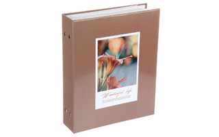 Фотоальбом 200 фото "Цветы в рамке.Коричневый" 134263 PP-46200