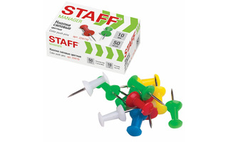 Кнопки-гвоздики  50шт "Staff" цветные 224770