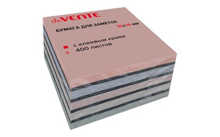 Блок для записи "deVente.sigNature" 76*76 цветной пастель+черный склейка 400л 2010511