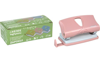 Дырокол  10л "deVente.sigNature" пудрово/розовый пластик с линейкой 4020510