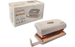 Дырокол  12л "deVente.Esthetics" лавандово/пепельный пластик с линейкой 4020516