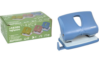 Дырокол  20л "deVente.sigNature" сумеречный/синий пластик с линейкой 4020512