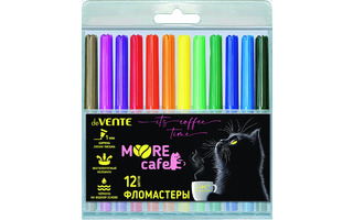 Фломастеры 12цв "deVente.MooreCafe" вентелир.колпачки 5081643